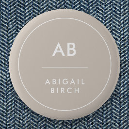 Monogram, modern, minimalistisk naturklyfta knapp