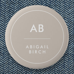 Monogram, modern, minimalistisk naturklyfta knapp