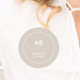 Monogram, modern, minimalistisk naturklyfta namnbricka