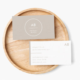 Monogram, modern, minimalistisk naturklyfta visitkort