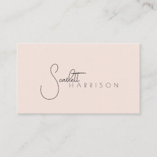 Monogram Modern Minimalistisk Professionell Peach  Visitkort