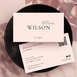 Monogram Modern, minimalistisk  Rosa för kvinnor Visitkort