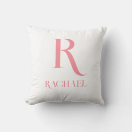 Monogram Modern Minimalistisk Stilren Rosa Kudde