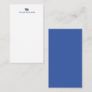 Monogram Modern Navy Blue Typography Anteckningskort