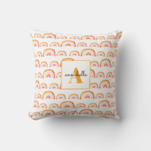 Monogram Modern Orange Akvarell Regnbåge