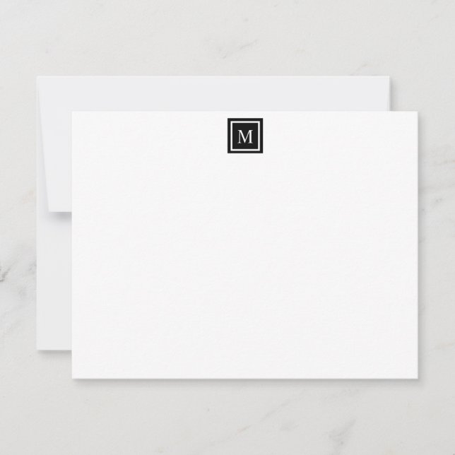 Monogram Modern Personlig Stationery Anteckningskort (Framsida)