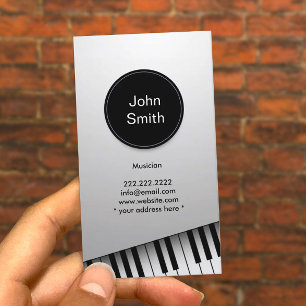 Monogram Modern Pianist Musician Visitkort