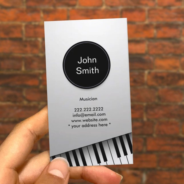 Monogram Modern Pianist Musician Visitkort (Skapare uppladdad)