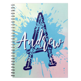 Monogram Modern Pojke Preppy Back-To-School Anteck Anteckningsbok