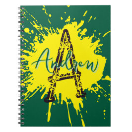 Monogram Modern Pojke Preppy Back-To-School Anteck Anteckningsbok