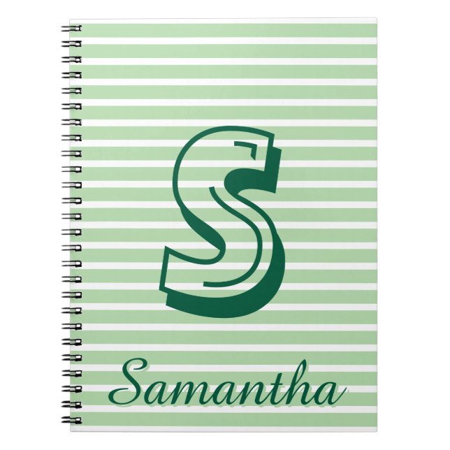 Monogram Modern Preppy Anteckningsbok för Skolan (Framsidan)