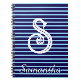 Monogram Modern Preppy Anteckningsbok för Skolan