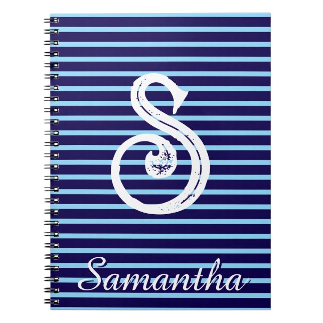 Monogram Modern Preppy Anteckningsbok för Skolan (Framsidan)