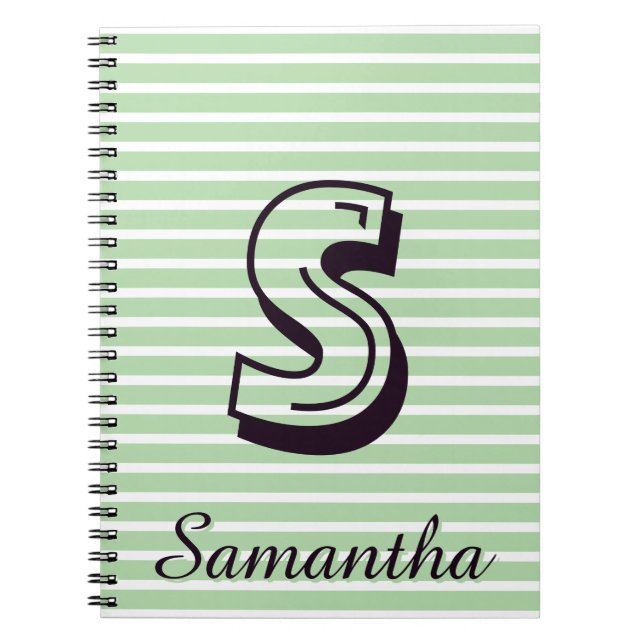 Monogram Modern Preppy Anteckningsbok för Skolan (Framsidan)