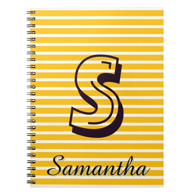 Monogram Modern Preppy Anteckningsbok för Skolan (Framsidan)