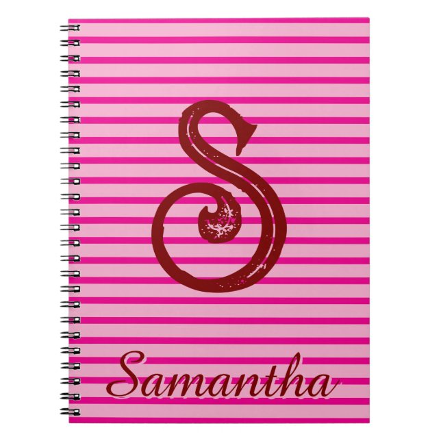 Monogram Modern Preppy Anteckningsbok för Skolan (Framsidan)