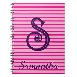 Monogram Modern Preppy Anteckningsbok för Skolan