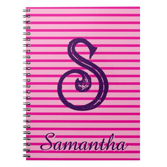 Monogram Modern Preppy Anteckningsbok för Skolan (Framsidan)