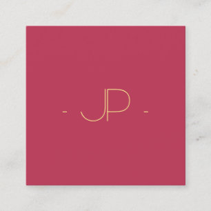 Monogram Modern Professionell på kvadrat-Affärskor Fyrkantigt Visitkort