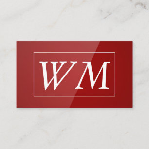 Monogram   Modern Red Gloss Visitkort