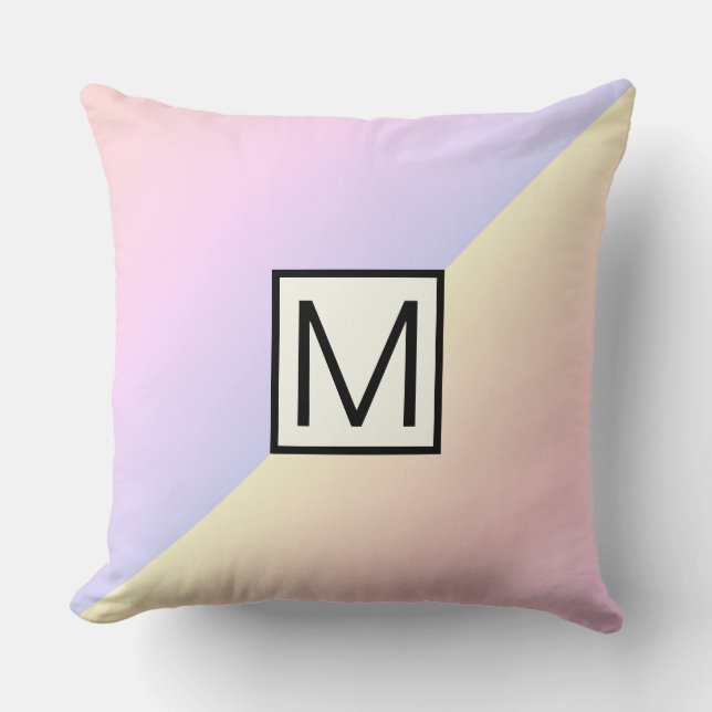 Monogram Modern regnbåge - bakgrund nr 2 Kudde (Framsida)
