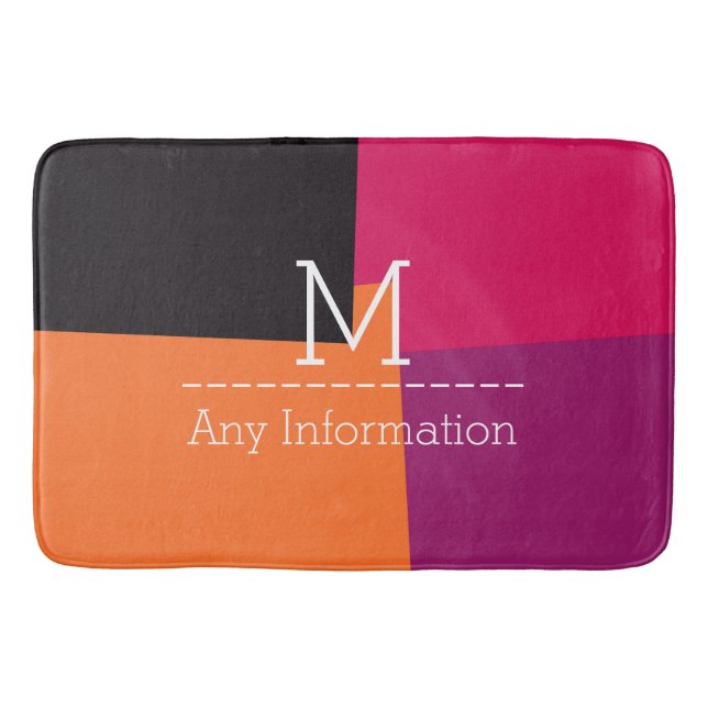Monogram Modern Retro Färg Geometric Mönster #9 Badrumsmatta (Framsidan)