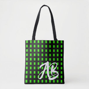 Monogram Modern Roligt Black and Grönt Tygkasse