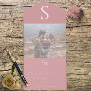 Monogram Modern Rosa för fotodamm, ingen middag