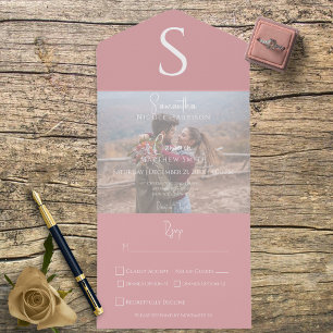 Monogram Modern Rosa Foto Dusty Dinner