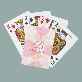 Monogram Modern Rosa Girly Glitter Personlig Casinokort