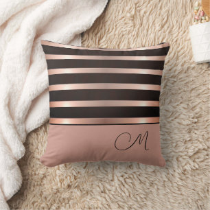 Monogram Modern Shimmery Rosa Rand Dekorativ kudde