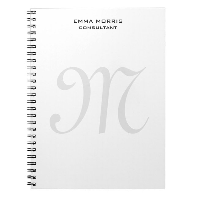 Monogram Modern Simple Minimalist Plain Anteckningsbok (Framsidan)