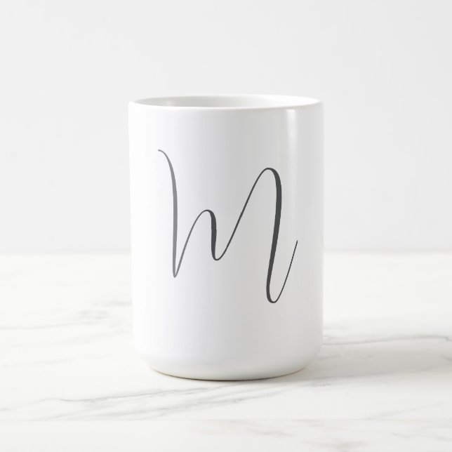 Monogram Modern Simple Minimalist Plain Kaffemugg (Center)