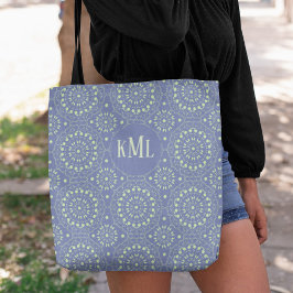 Monogram Modern Snyggt Blue och Grönt Tygkasse