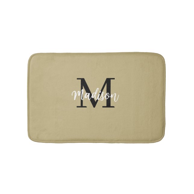 Monogram Modern Tan Sand and Black Badrumsmatta (Framsidan)