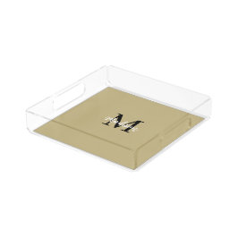 Monogram Modern Tan Sand and Black Bricka