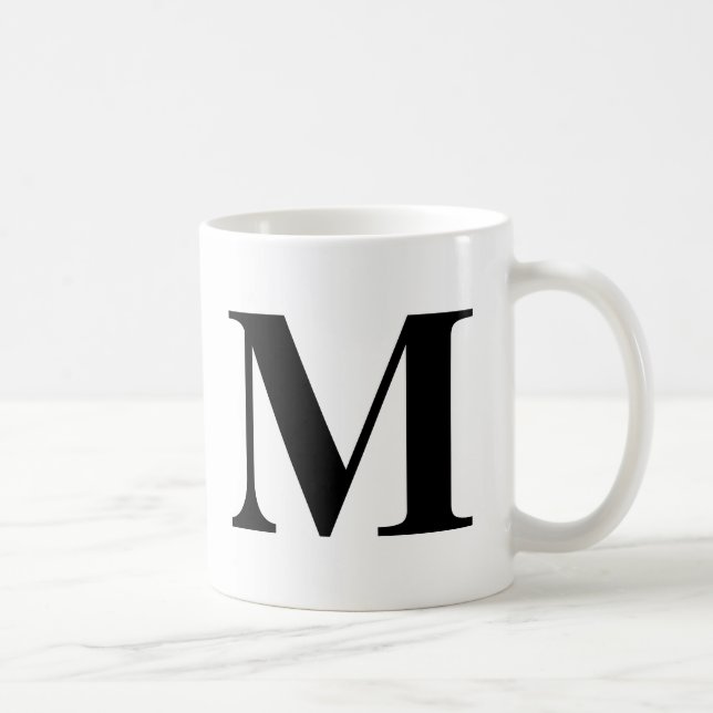 Monogram Modern typografi svart vit minimalistisk Kaffemugg (Höger)
