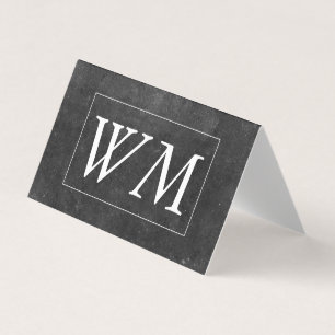 Monogram Modern verkställande makt (skiffer) Visitkort