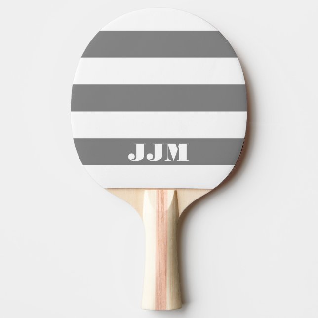 Monogram Modern Vit, Grå Rand Pingisracket (Framsidan)