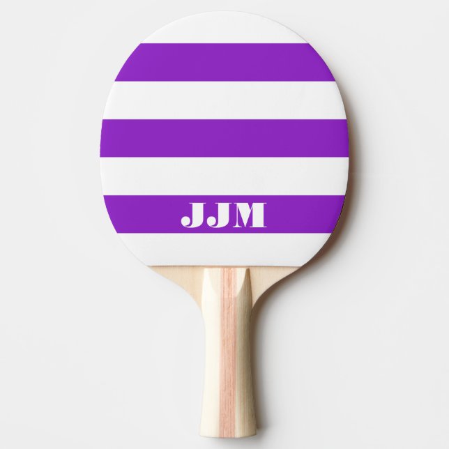 Monogram Modern Vit, Lila Rand Pingisracket (Framsidan)
