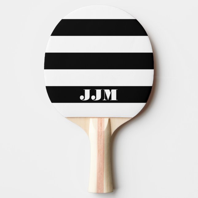 Monogram Modern Vit, Svart Rand Pingisracket (Framsidan)