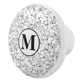 Monogram Modern White Terrazzo Knopp
