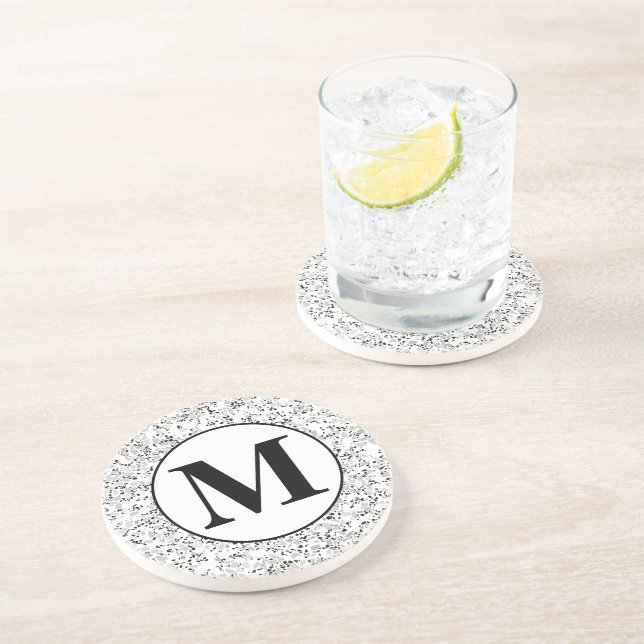 Monogram Modern White Terrazzo Underlägg (Sidan)