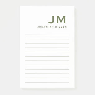 Monogram - modernt, minimalistiskt Trendig Längt Post-it Block