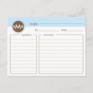 Monogram Möhippa Recept Card Vykort