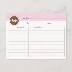 Monogram Möhippa Recept Card Vykort