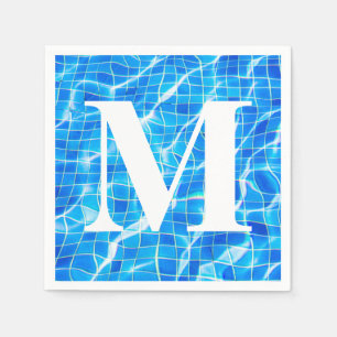 Monogram Monogrammed simming Blue Bassäng Aquatic Pappersservett