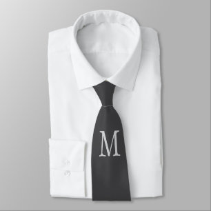 Monogram Mörk Grått Speciell Gift Beloved Slips