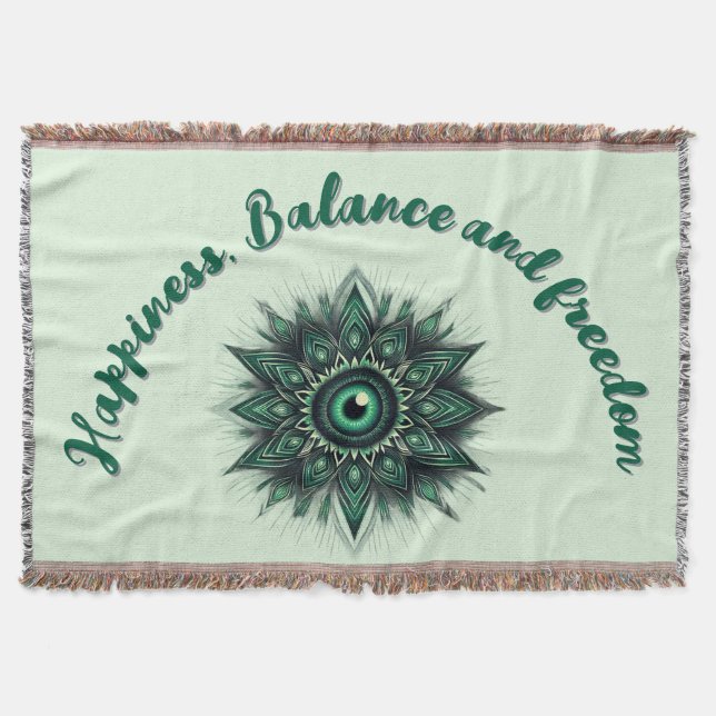 Monogram Mörk grönt Evil Öga Symbol på grönten | Filt (Framsidan)