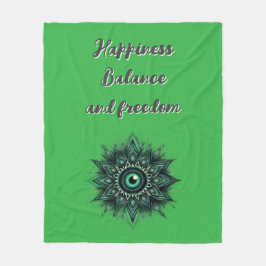 Monogram Mörk grönt Evil Öga Symbol på grönten | Fleecefilt